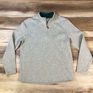 Aspen Quarter Zip Pullover Mens XL Fleece Lined Marled Knit Gray Casual‎